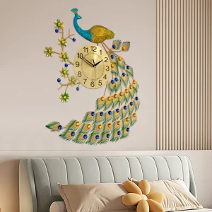 Elegant Peacock Wall Clock
