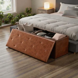 Tufted Leather Storage