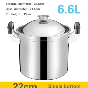 Stainless steel large capacity deep soup pot